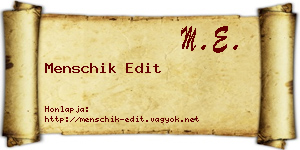 Menschik Edit névjegykártya